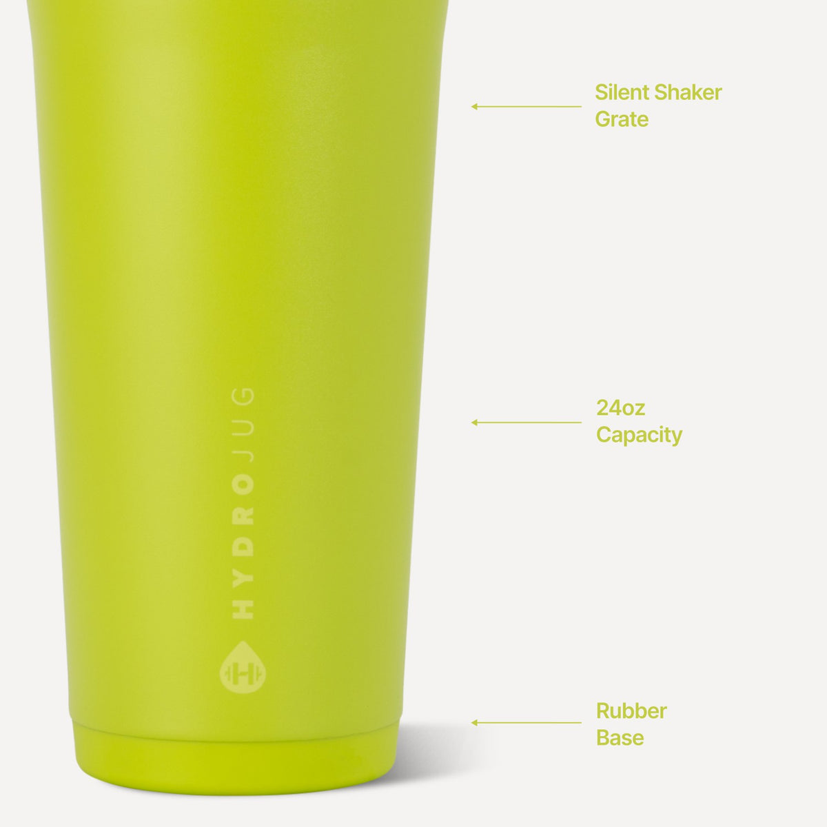 HYDROJUG Recommended | HydroJug Insulated Shaker 24oz - Stainless Steel Protein Shaker, Silent Grate – Lemon Lime