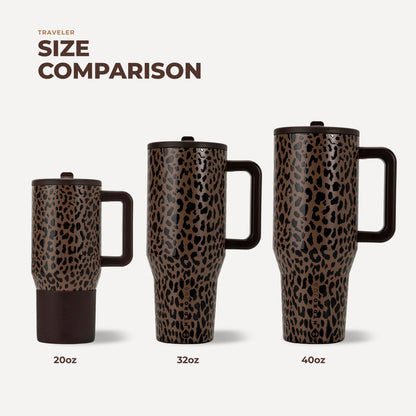 HYDROJUG Everyday | HydroJug Traveler 20oz - Brown Leopard