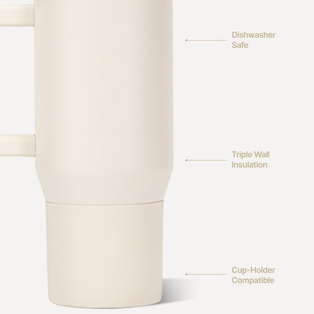 HYDROJUG Exclusive | HydroJug Traveler 20oz - Compact Insulated Tumbler with Handle – Cream