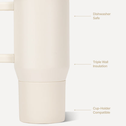 HYDROJUG Exclusive | HydroJug Traveler 20oz - Compact Insulated Tumbler with Handle – Cream