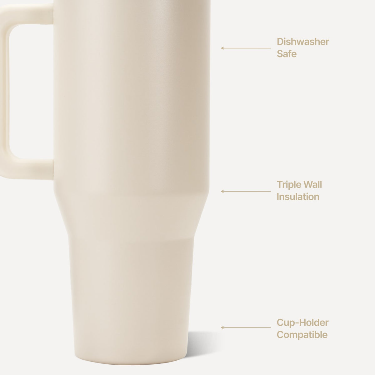 HYDROJUG Value | HydroJug Traveler 40oz - All-Day Insulated Tumbler with Handle – Cream