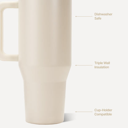 HYDROJUG Value | HydroJug Traveler 40oz - All-Day Insulated Tumbler with Handle – Cream