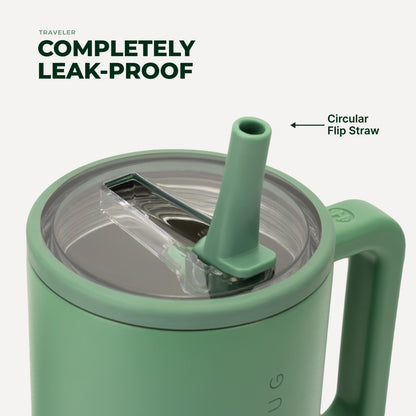 HYDROJUG Deals | HydroJug Traveler 32oz - Leakproof Insulated Tumbler with Handle – Sage