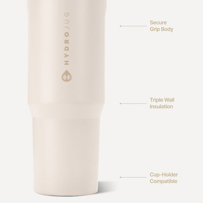HYDROJUG Top Pick | HydroJug Sport 32oz - Leakproof Insulated Water Bottle, Workout & Hike – Cream