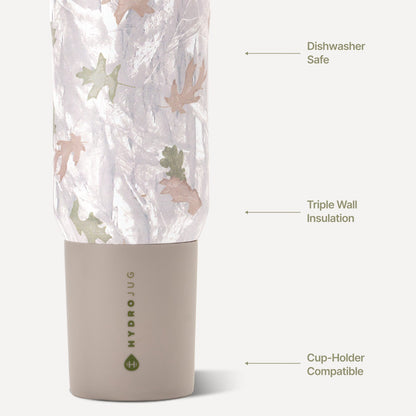 HYDROJUG Value | HydroJug Sport 20oz - Kids Insulated Water Bottle, Leakproof Flip Straw – Camo