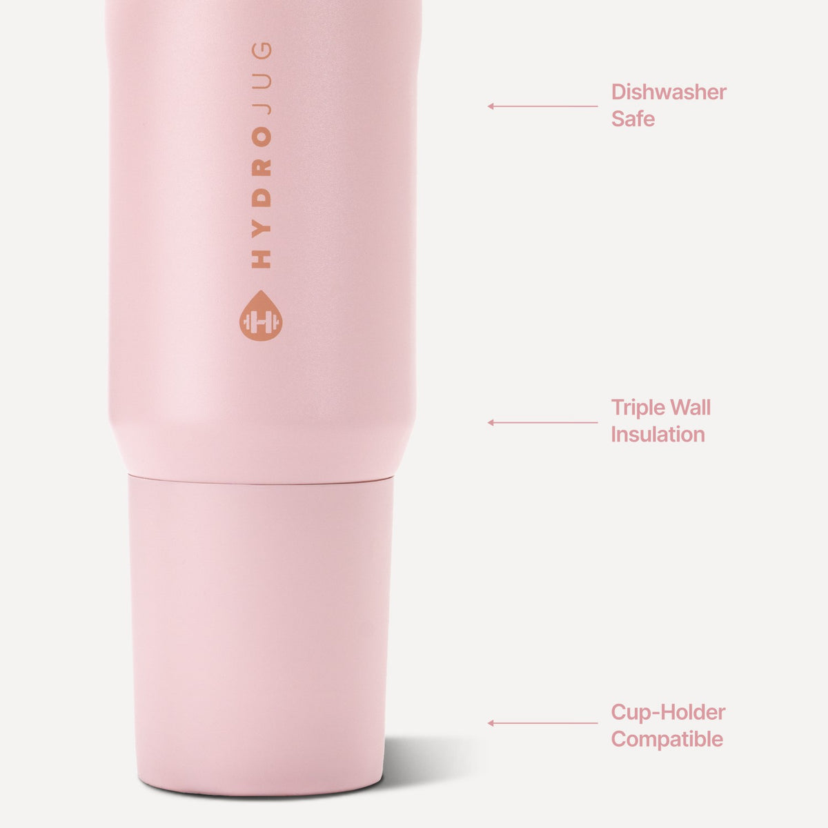 HYDROJUG Popular | HydroJug Sport 20oz - Insulated Water Bottle, Leakproof Flip Straw – Pink Sand