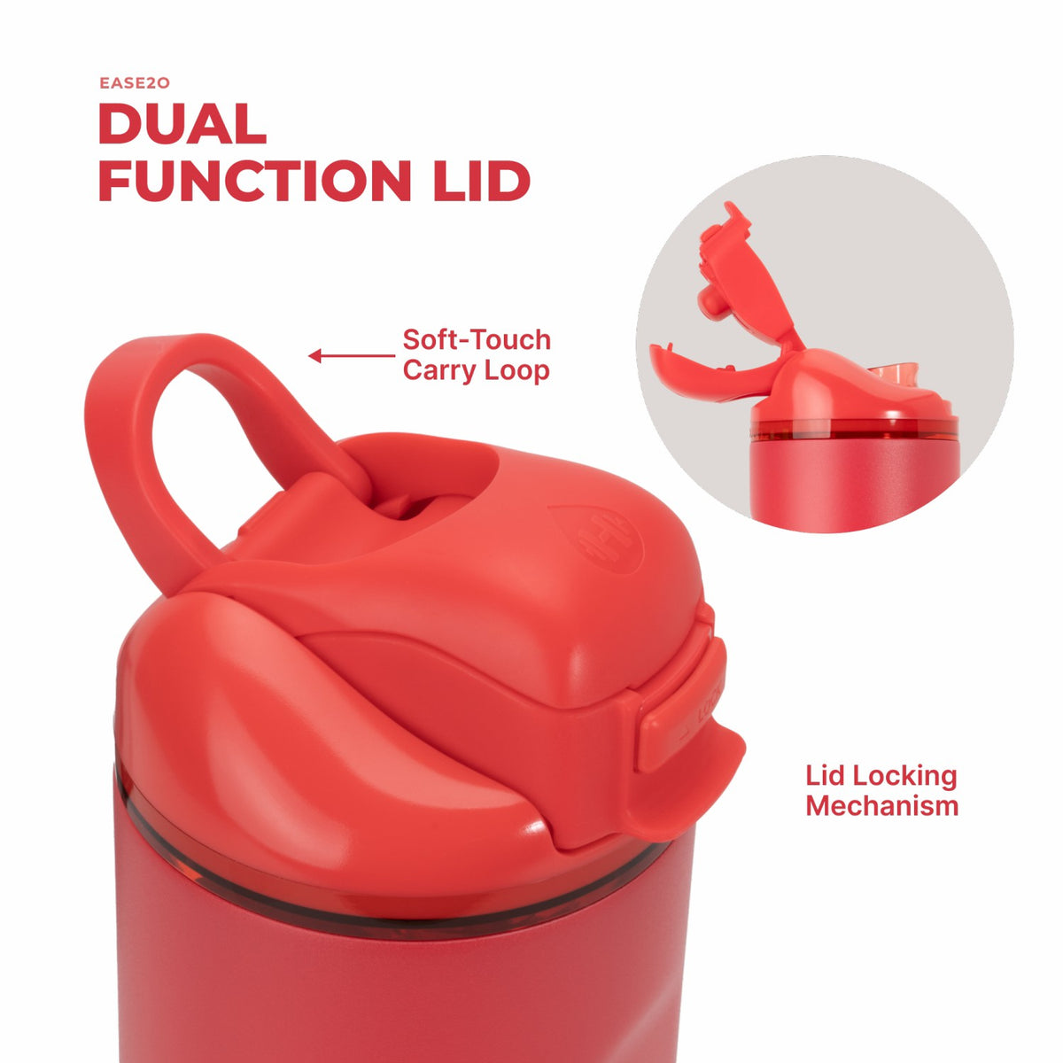 HYDROJUG Top Pick | HydroJug Ease2o 32oz - Compact Water Bottle with Straw & Chug Spout – Fruit Punch
