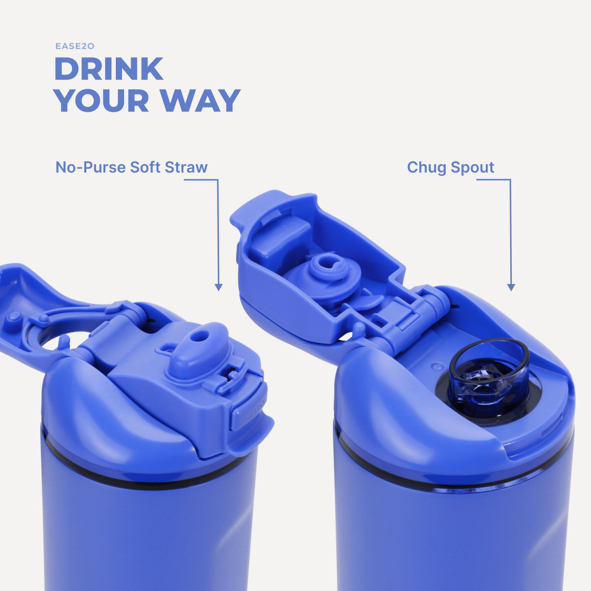 HYDROJUG Deals | HydroJug Ease2o 24oz - 2-in-1 Water Bottle with Soft Straw & Chug Spout – Berry Pop