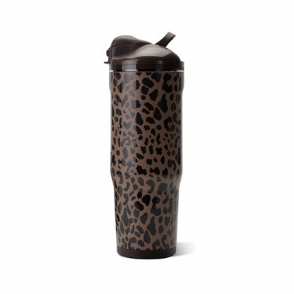 HYDROJUG Premium | HydroJug Ease2o 40oz - Dual-Function Water Bottle with Straw & Chug Spout – Brown Leopard