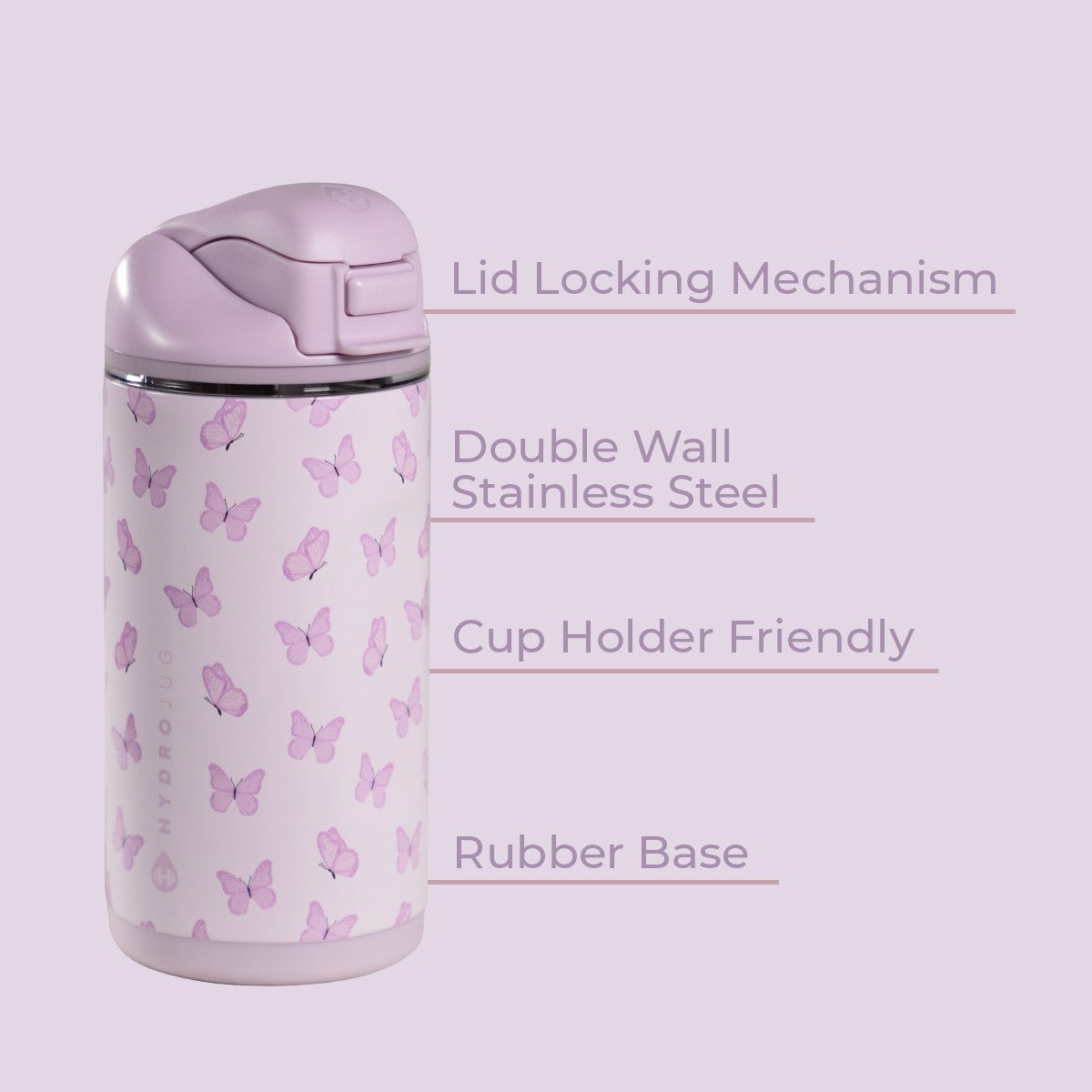HYDROJUG Classic | HydroJug Ease2o 14oz - Leakproof 2-in-1 Kids Water Bottle with Straw & Chug Spout – Flutter