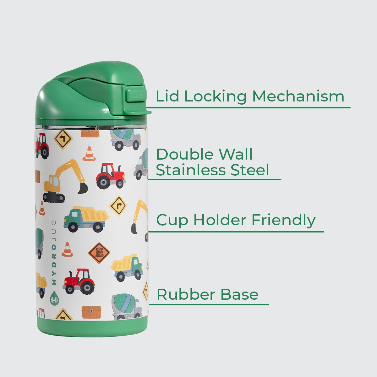 HYDROJUG Value | HydroJug Ease2o 14oz - Leakproof 2-in-1 Kids Water Bottle, Straw & Chug Spout – Under Construction