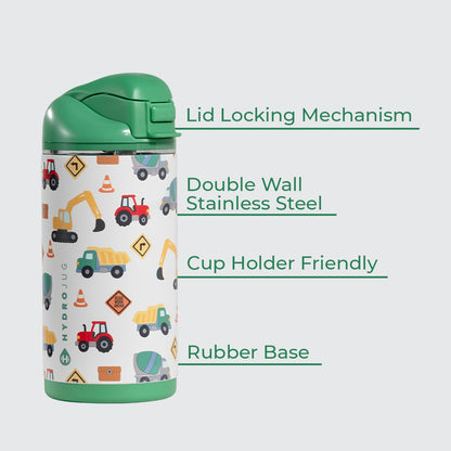 HYDROJUG Value | HydroJug Ease2o 14oz - Leakproof 2-in-1 Kids Water Bottle, Straw & Chug Spout – Under Construction