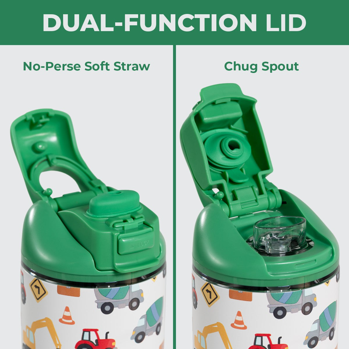 HYDROJUG Value | HydroJug Ease2o 14oz - Leakproof 2-in-1 Kids Water Bottle, Straw & Chug Spout – Under Construction