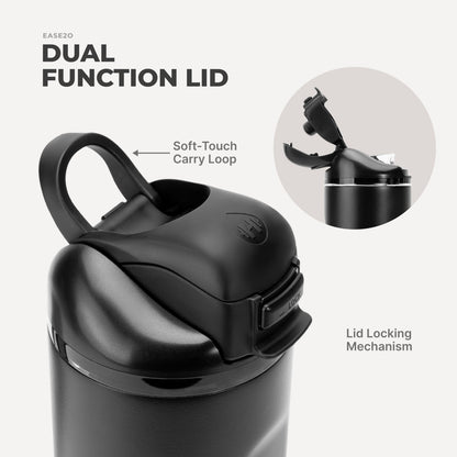 HYDROJUG Value | HydroJug Ease2o 40oz - Dual-Function Water Bottle with Straw & Chug Spout – Black
