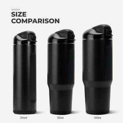 HYDROJUG Value | HydroJug Ease2o 40oz - Dual-Function Water Bottle with Straw & Chug Spout – Black