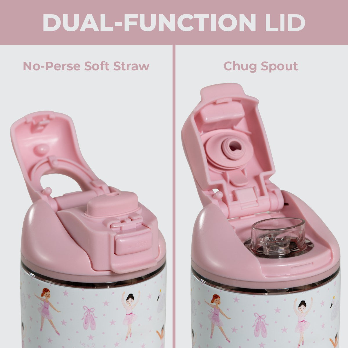 HYDROJUG Deals | HydroJug Ease2o 14oz - Leakproof 2-in-1 Kids Water Bottle with Straw & Chug Spout – Ballerina