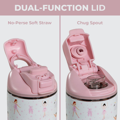 HYDROJUG Deals | HydroJug Ease2o 14oz - Leakproof 2-in-1 Kids Water Bottle with Straw & Chug Spout – Ballerina
