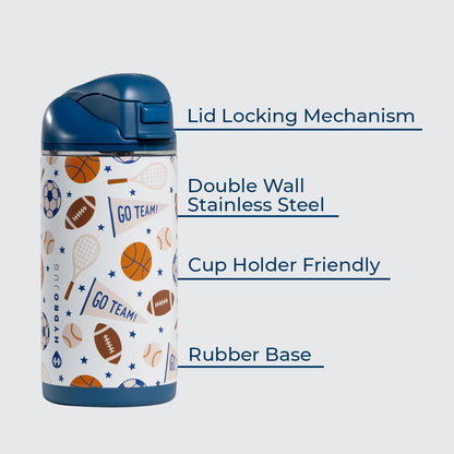 HYDROJUG Essential | HydroJug Ease2o 14oz - Leakproof 2-in-1 Kids Water Bottle with Straw & Chug Spout – All Stars