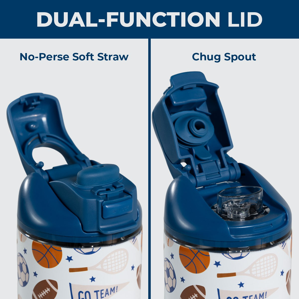 HYDROJUG Essential | HydroJug Ease2o 14oz - Leakproof 2-in-1 Kids Water Bottle with Straw & Chug Spout – All Stars