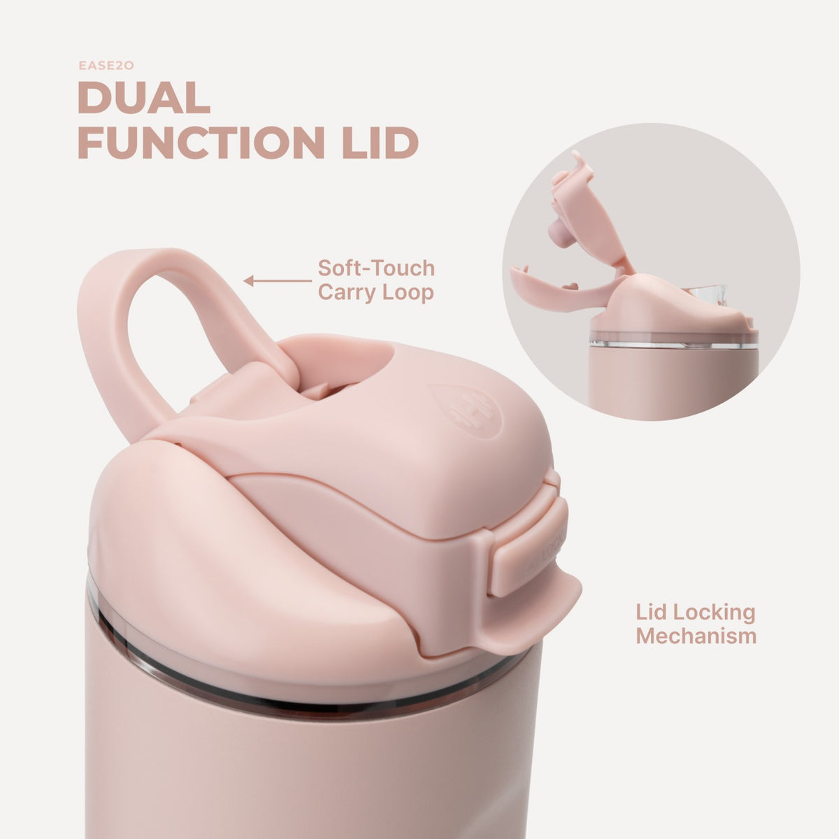 HYDROJUG Essential | HydroJug Ease2o 32oz - Compact Water Bottle with Straw & Chug Spout – Dusty Rose