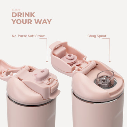 HYDROJUG Essential | HydroJug Ease2o 32oz - Compact Water Bottle with Straw & Chug Spout – Dusty Rose