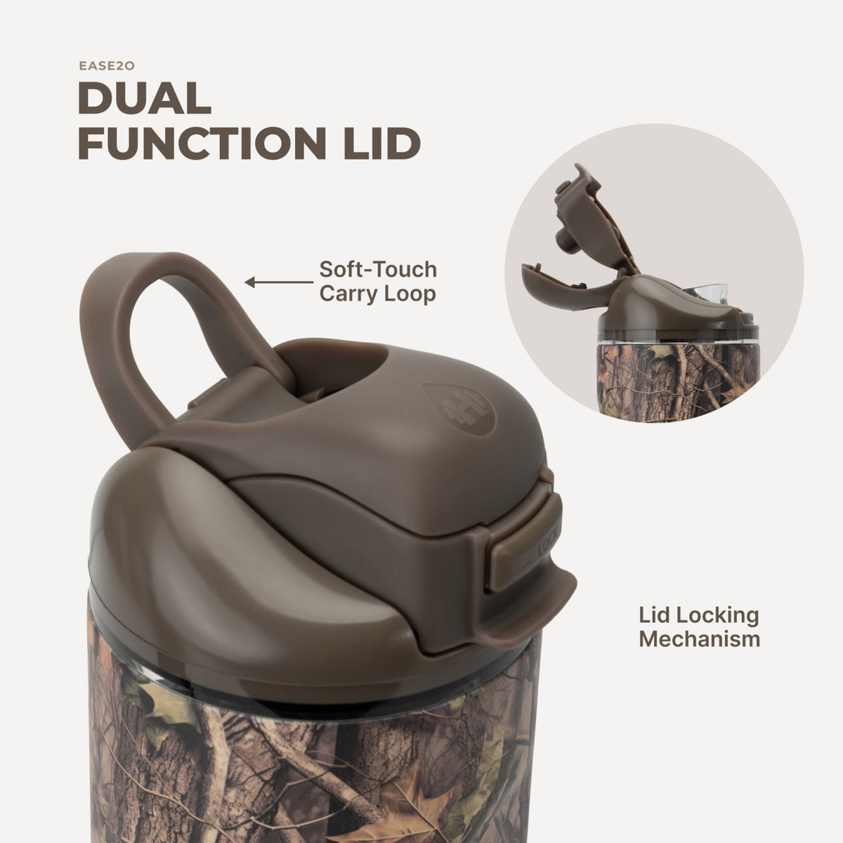 HYDROJUG Best Seller | HydroJug Ease2o 24oz - 2-in-1 Water Bottle with Soft Straw & Chug Spout – Woodland