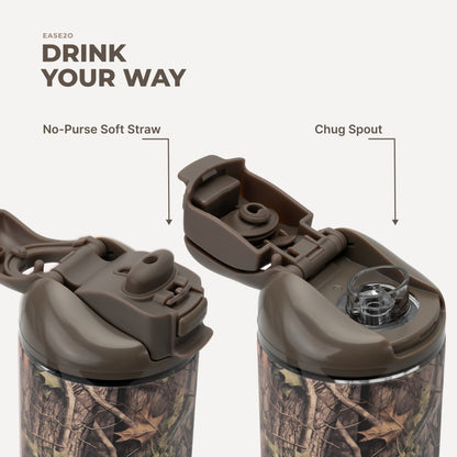 HYDROJUG Best Seller | HydroJug Ease2o 24oz - 2-in-1 Water Bottle with Soft Straw & Chug Spout – Woodland