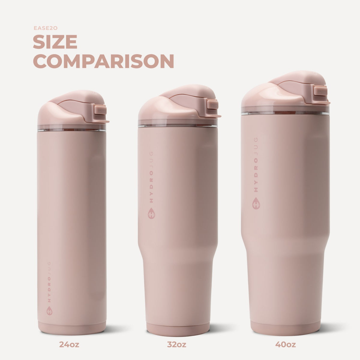 HYDROJUG Best Seller | HydroJug Ease2o 24oz - 2-in-1 Water Bottle with Soft Straw & Chug Spout – Dusty Rose