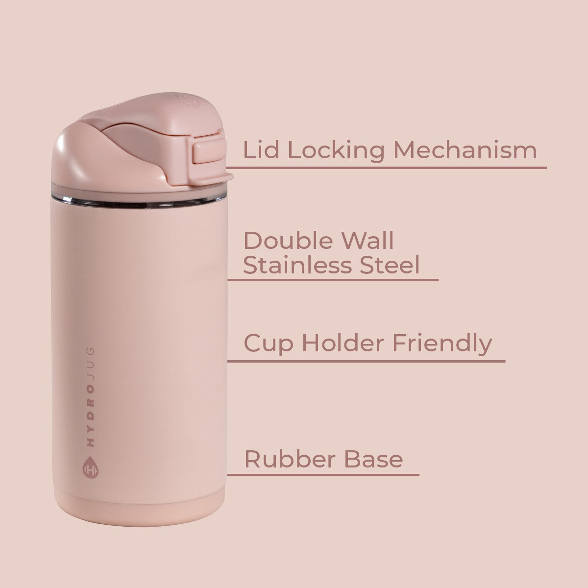 HYDROJUG Featured | HydroJug Ease2o 14oz - Leakproof 2-in-1 Kids Water Bottle with Straw & Chug Spout – Dusty Rose