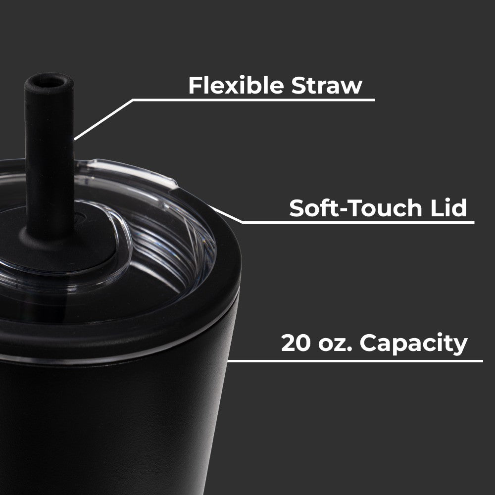 HYDROJUG Quality | HydroJug Everyday Tumbler 20oz - Ceramic-Lined Insulated Tumbler with Straw – Black