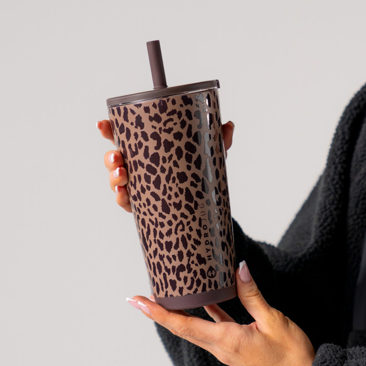 HYDROJUG Value | HydroJug Everyday Tumbler 20oz - Ceramic-Lined Insulated Tumbler with Straw – Brown Leopard