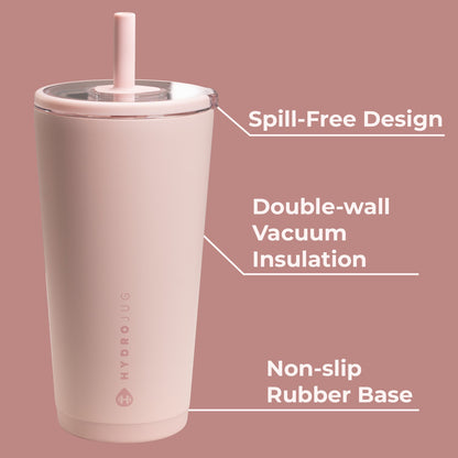 HYDROJUG Everyday | HydroJug Everyday Tumbler 20oz - Ceramic-Lined Insulated Tumbler with Straw – Dusty Rose
