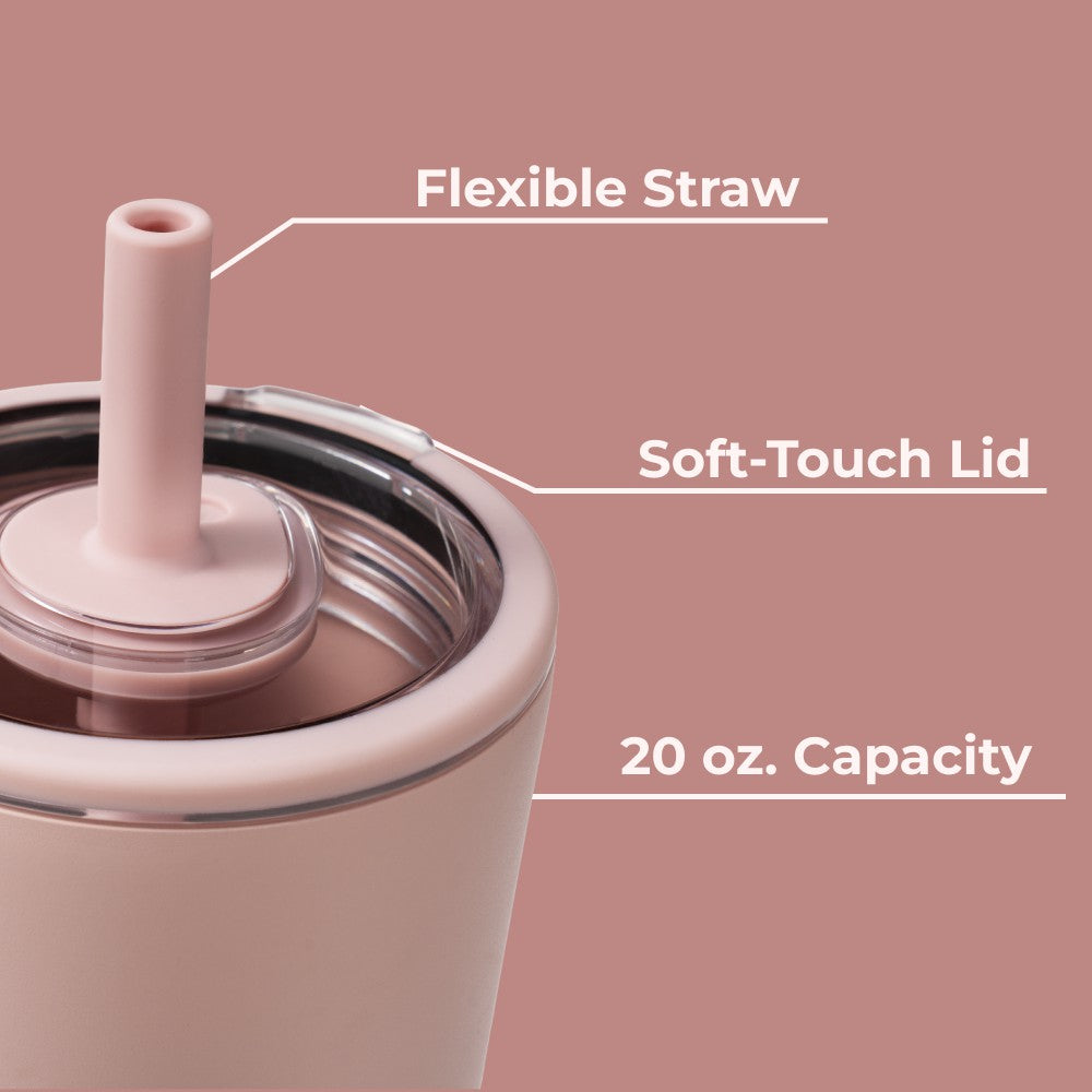 HYDROJUG Everyday | HydroJug Everyday Tumbler 20oz - Ceramic-Lined Insulated Tumbler with Straw – Dusty Rose