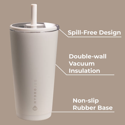 HYDROJUG Signature | HydroJug Everyday Tumbler 20oz - Ceramic-Lined Insulated Tumbler with Straw – Linen