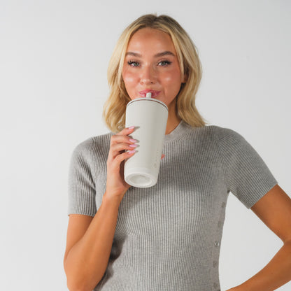 HYDROJUG Signature | HydroJug Everyday Tumbler 20oz - Ceramic-Lined Insulated Tumbler with Straw – Linen
