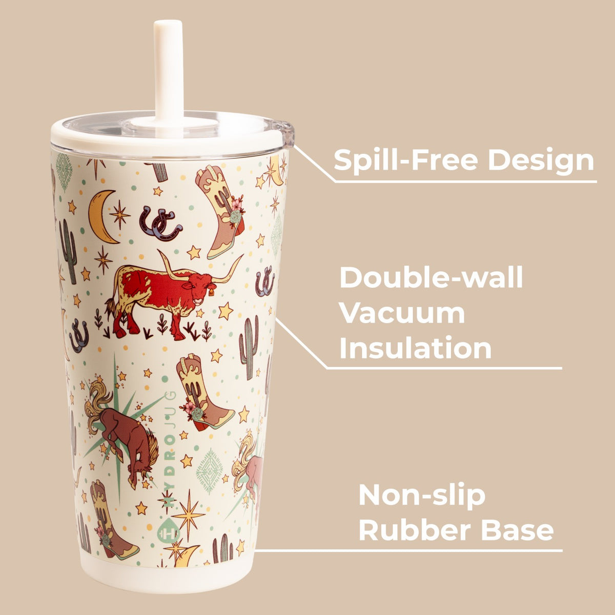 HYDROJUG Recommended | HydroJug Everyday Tumbler 20oz - Ceramic-Lined Insulated Tumbler with Straw – Rodeo