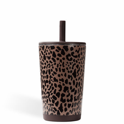 HYDROJUG Essential | HydroJug Everyday Tumbler 14oz - Ceramic-Lined Spill-Free Kids Tumbler – Brown Leopard
