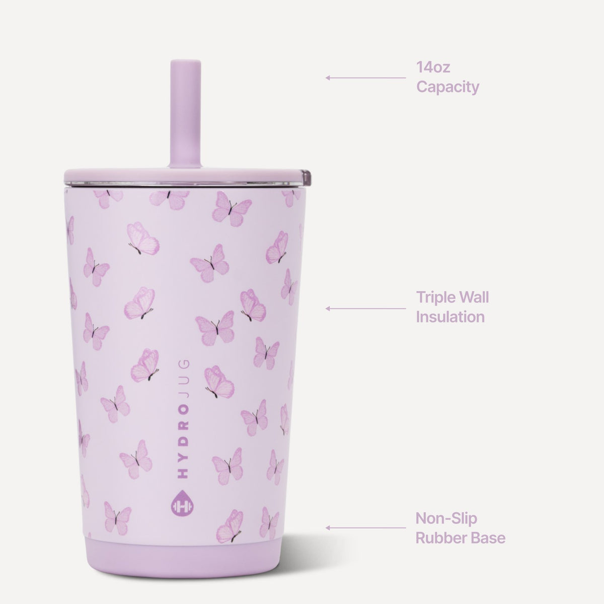 HYDROJUG Top Pick | HydroJug Everyday Tumbler 14oz - Ceramic-Lined Spill-Free Kids Tumbler – Flutter