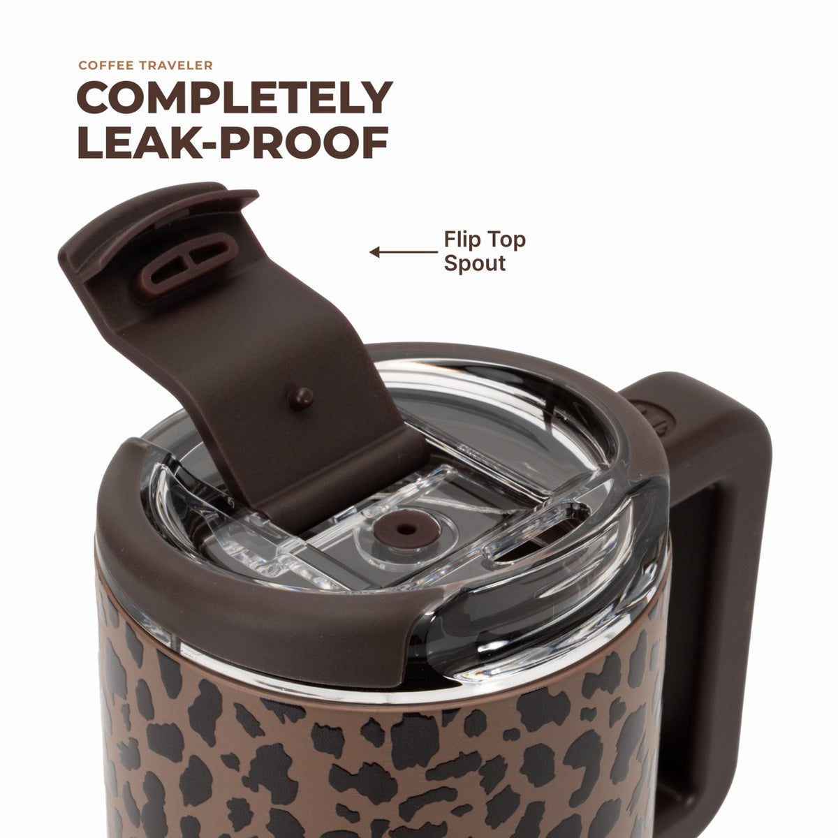 HYDROJUG Signature | HydroJug Coffee Traveler 20oz - Ceramic-Lined Insulated Travel Mug – Brown Leopard