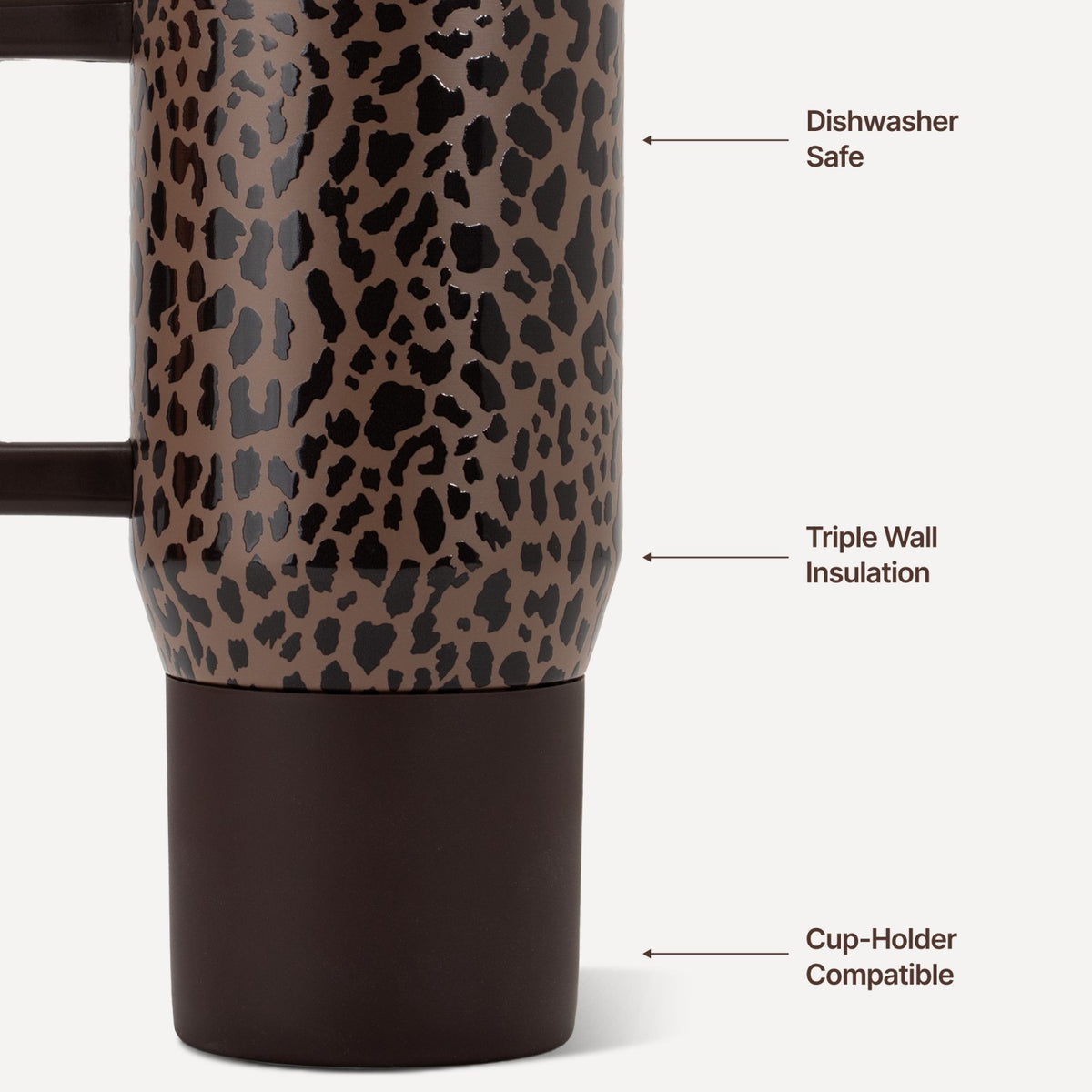 HYDROJUG Signature | HydroJug Coffee Traveler 20oz - Ceramic-Lined Insulated Travel Mug – Brown Leopard