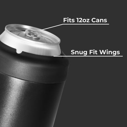 HYDROJUG Everyday | HydroJug Can Cooler 12oz - 2-in-1 Insulated Standard Can Cooler, Screw-Top Lock – Black