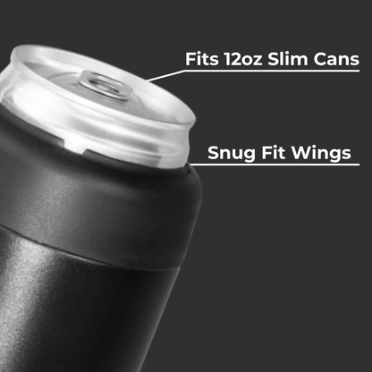 HYDROJUG Essential | HydroJug Slim Can Cooler 12oz - Insulated Stainless Steel Skinny Can Holder – Black