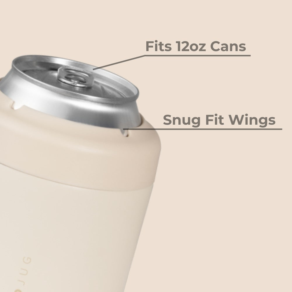 HYDROJUG Deals | HydroJug Can Cooler 12oz - 2-in-1 Insulated Standard Can Cooler, Screw-Top Lock – Cream