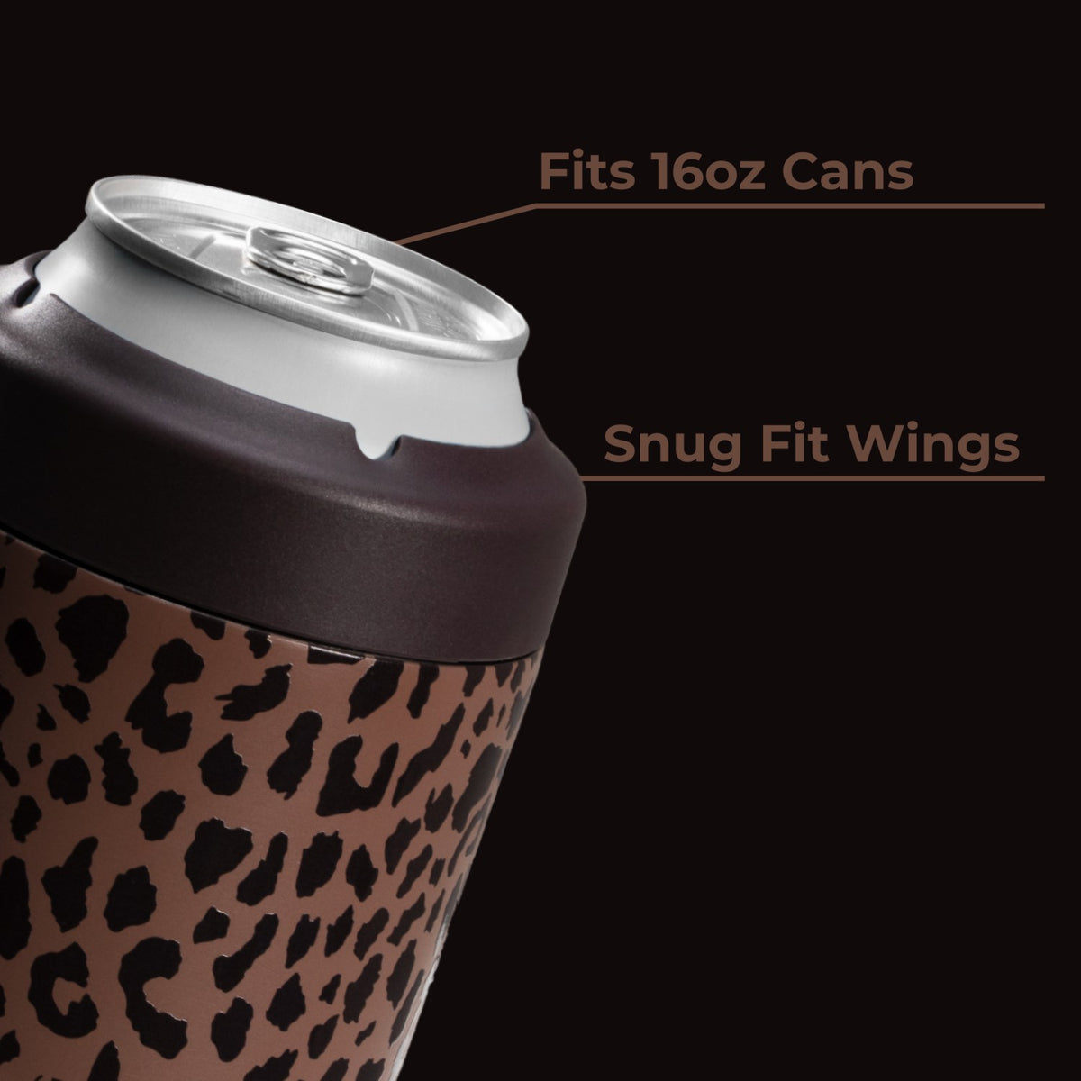 HYDROJUG Latest | HydroJug Can Cooler 16oz - 2-in-1 Insulated Tallboy Can Cooler, Screw-Top Lock – Brown Leopard