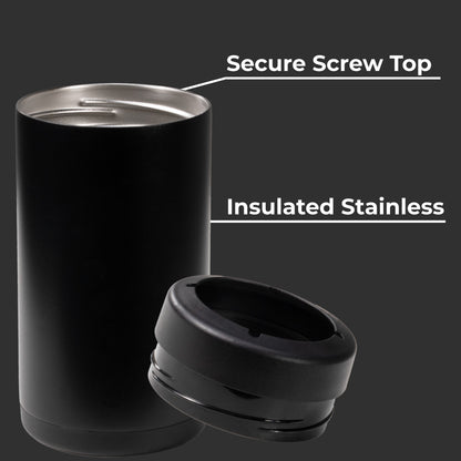HYDROJUG Best Seller | HydroJug Can Cooler 16oz - 2-in-1 Insulated Tallboy Can Cooler, Screw-Top Lock – Black
