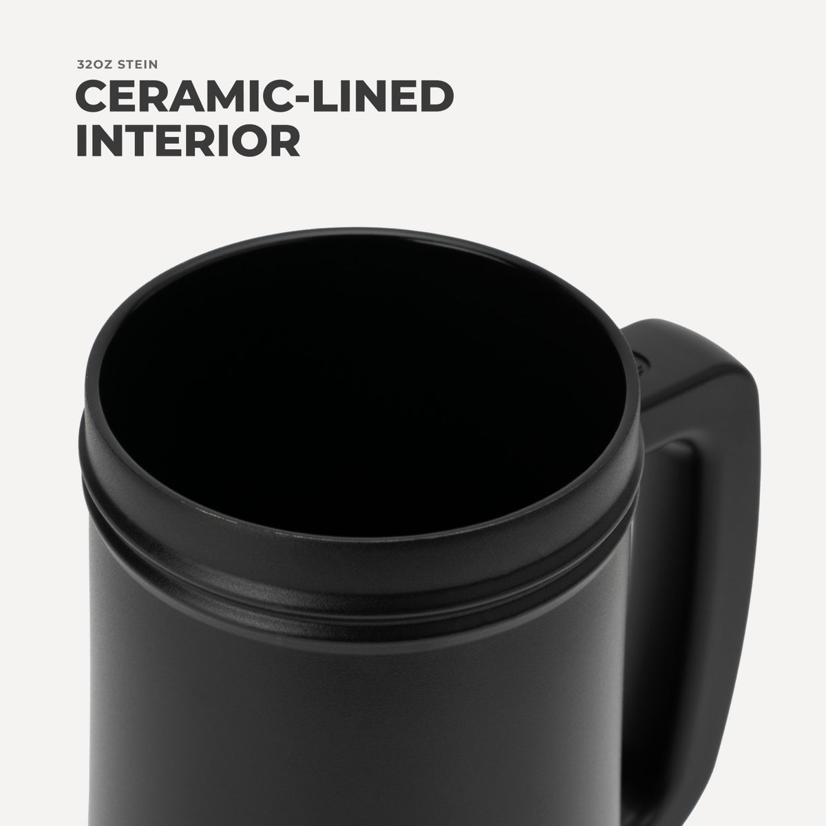 HYDROJUG Trusted | HydroJug Stein 32oz - Ceramic-Lined Insulated Beer Stein – Black