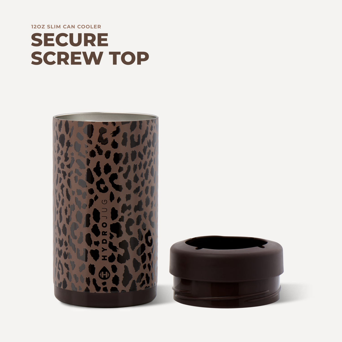HYDROJUG Signature | HydroJug Slim Can Cooler 12oz - Brown Leopard