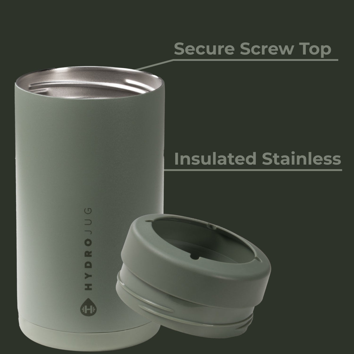 HYDROJUG Signature | HydroJug Can Cooler 16oz - 2-in-1 Insulated Tallboy Can Cooler, Screw-Top Lock – Courtyard