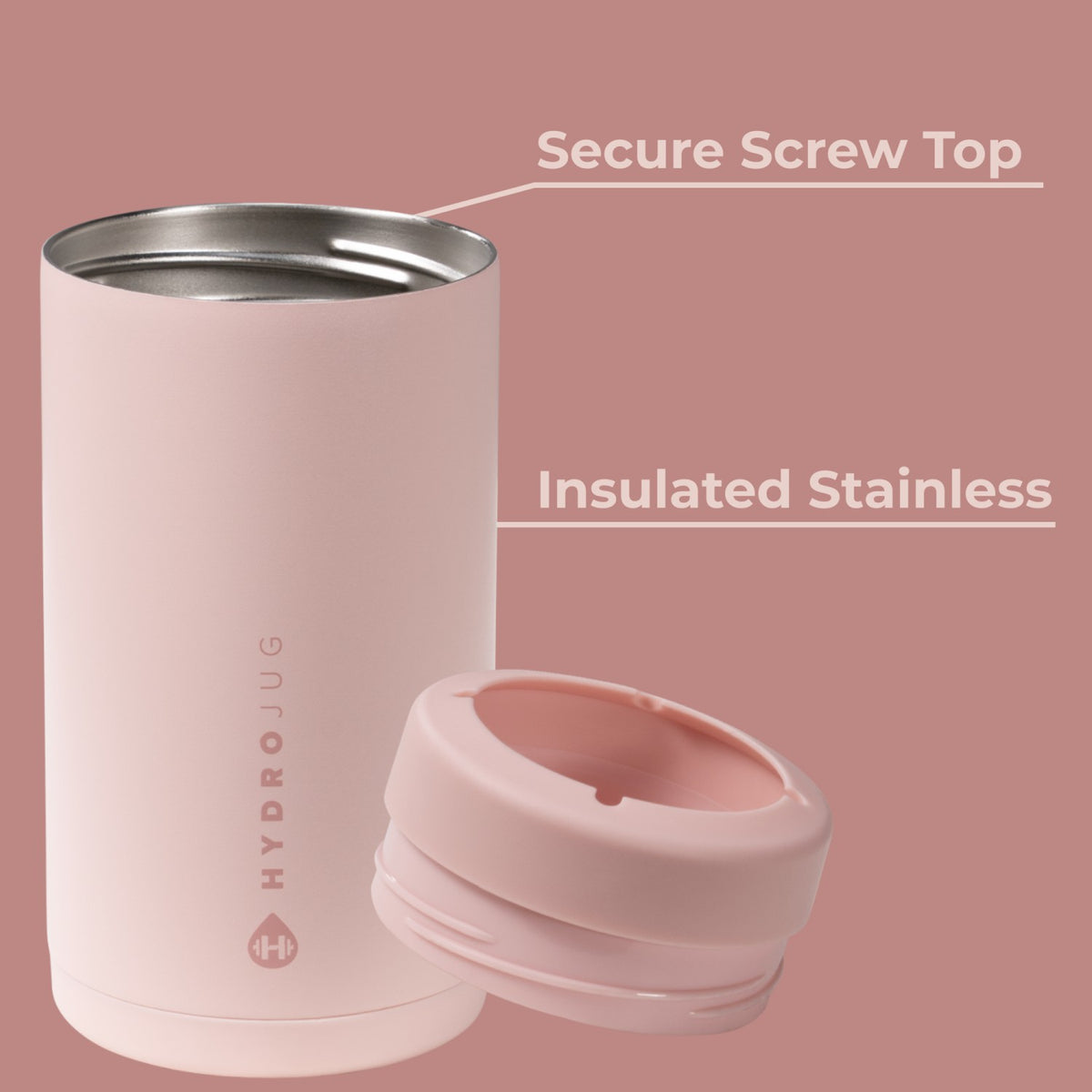 HYDROJUG Popular | HydroJug Can Cooler 16oz - 2-in-1 Insulated Tallboy Can Cooler, Screw-Top Lock – Dusty Rose