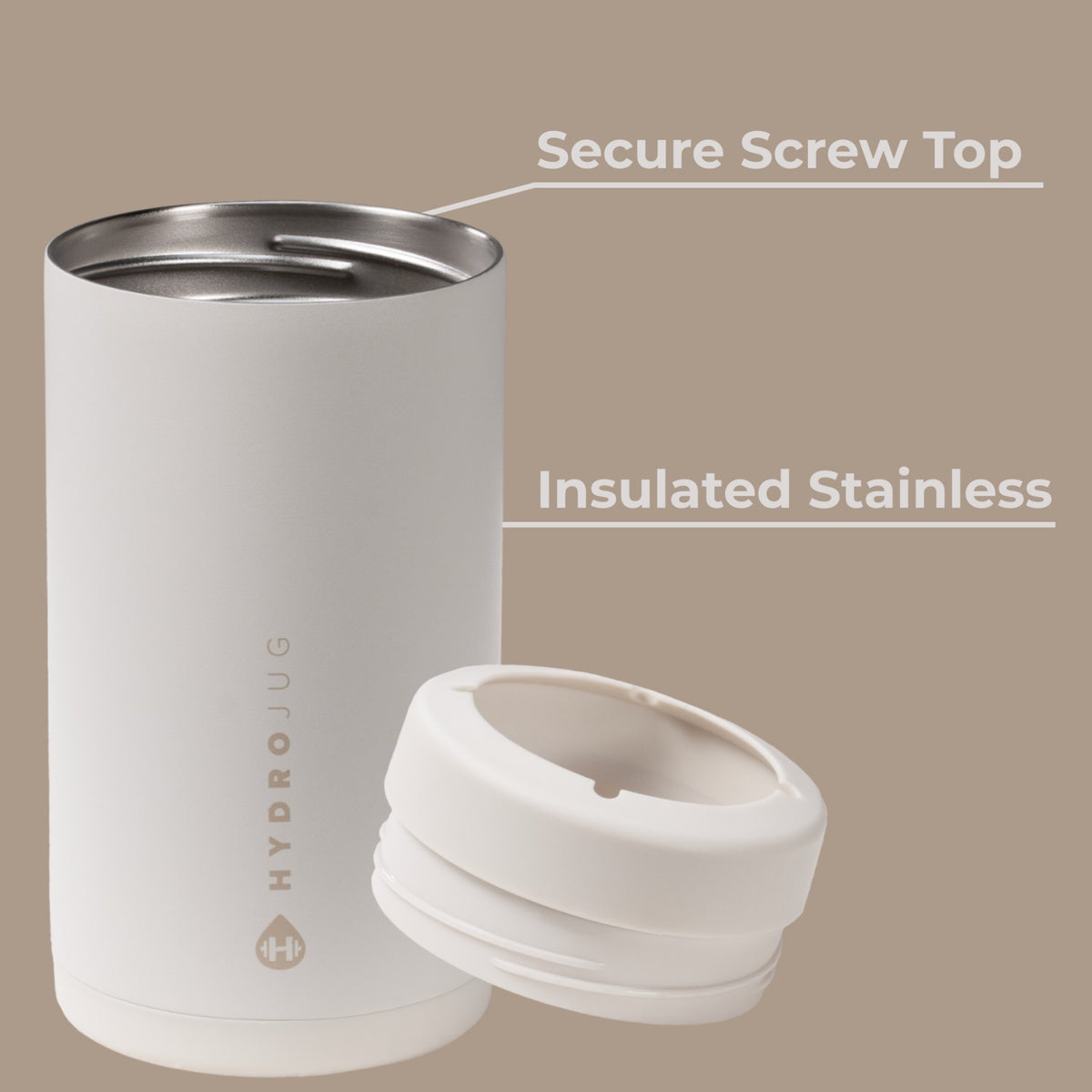 HYDROJUG Trending | HydroJug Can Cooler 16oz - 2-in-1 Insulated Tallboy Can Cooler, Screw-Top Lock – Linen
